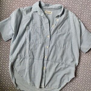 Madewell Blue/White Oversized Striped Button Down… - image 1